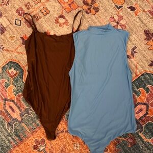 Aerie SMOOTHEZ Brown and Blue Bodysuits (selling together)